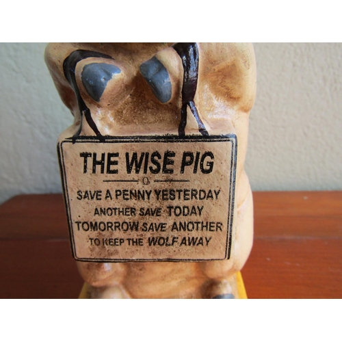 849 - The Wise Pig Cast Iron Figure Approximately 5 Inches High