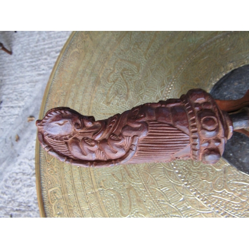 853 - Old Indonesian Kris With Scabbard Finely Carved Sword Approximately 22 Inches Long