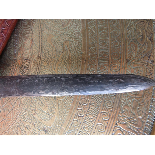 853 - Old Indonesian Kris With Scabbard Finely Carved Sword Approximately 22 Inches Long