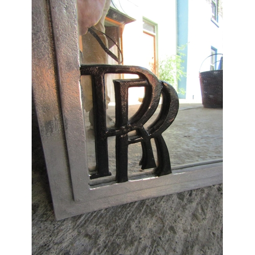 855 - Rolls-Royce Wall Mirror Chrome Plated with Insignia Approximately 24 Inches High x 20 Inches Wide