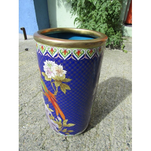 869 - Eastern Cloisonne Decorated Circular Form Stick and Umbrella Stand Approximately 20 Inches High