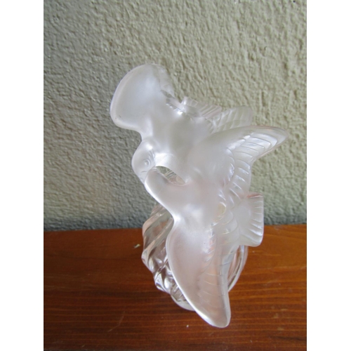 879 - Lalique Perfume Bottle with Avian Motif Decorated Stopper Approximately 9 cm High