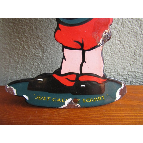 920 - Enamel Advertising Sign Squirt American Approximately 10 Inches High