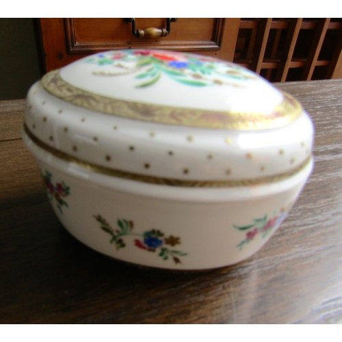 922 - Russian Porcelain Desk Box with Floral and Gilded Decoration Marker's Mark and Inscription to Base A... 