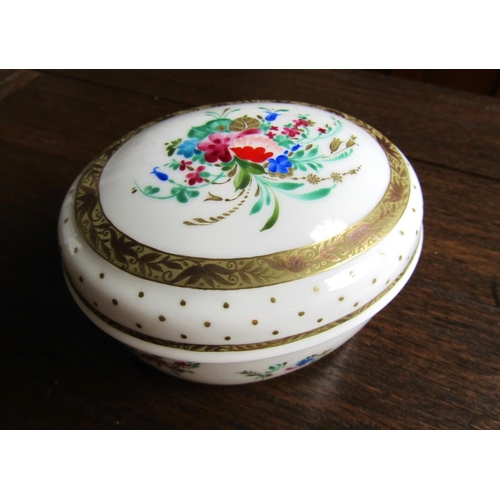 922 - Russian Porcelain Desk Box with Floral and Gilded Decoration Marker's Mark and Inscription to Base A... 