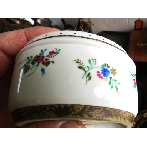 922 - Russian Porcelain Desk Box with Floral and Gilded Decoration Marker's Mark and Inscription to Base A... 