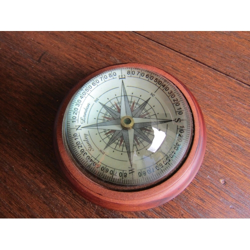 923 - Table Top Compass Circular Globe Form Approximately 10cm Diameter