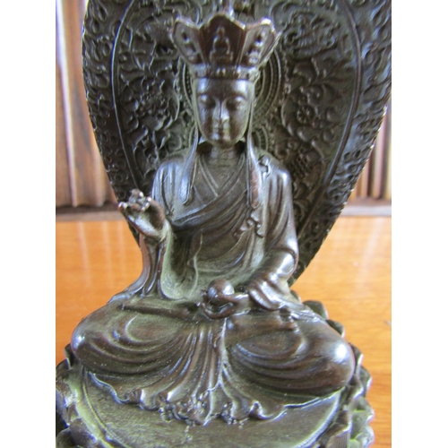 927 - Bronze Figure Seated Deity Eastern Approximately 4 Inches High