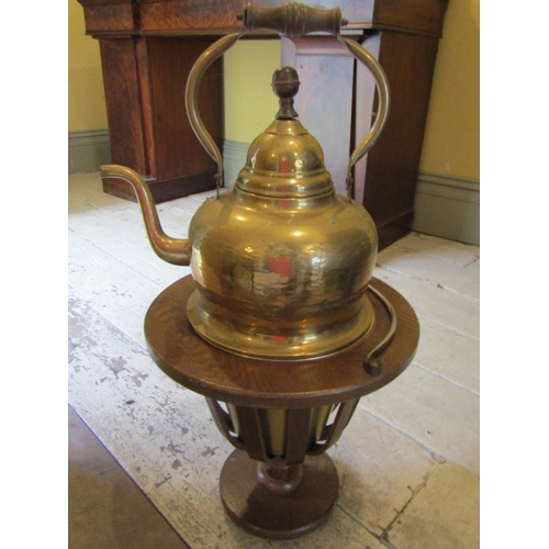 Large Brass Samovar on Stand with Original Brass Liner Full Size Entire Approximately 30 Inches High