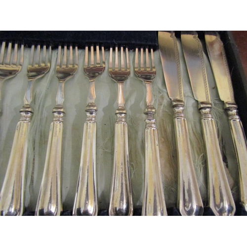 959 - Set of Silver Handled Knives and Forks contained within Presentation Box with Carving Knife and Fork