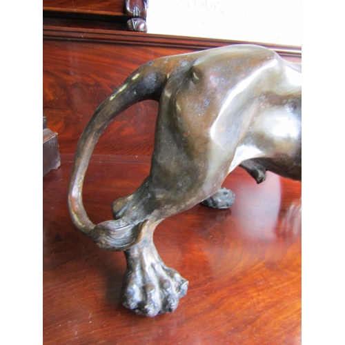 970 - Bronze Sculpture of Lion Approximately 21 Inches Wide