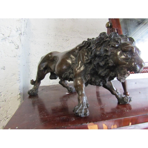 970 - Bronze Sculpture of Lion Approximately 21 Inches Wide