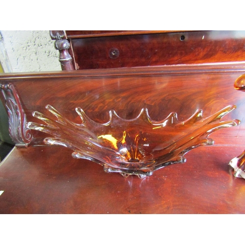 973 - Two Pieces of Vintage Murano Glass Table Bowl and Vase Bowl Approximately 22 Inches Wide x 8 Inches ... 