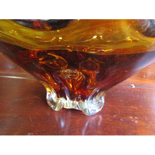 973 - Two Pieces of Vintage Murano Glass Table Bowl and Vase Bowl Approximately 22 Inches Wide x 8 Inches ... 