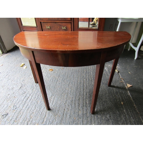 975 - George III Mahogany D-End Side Table 48 Inches Wide x 29 Inches High Approximately