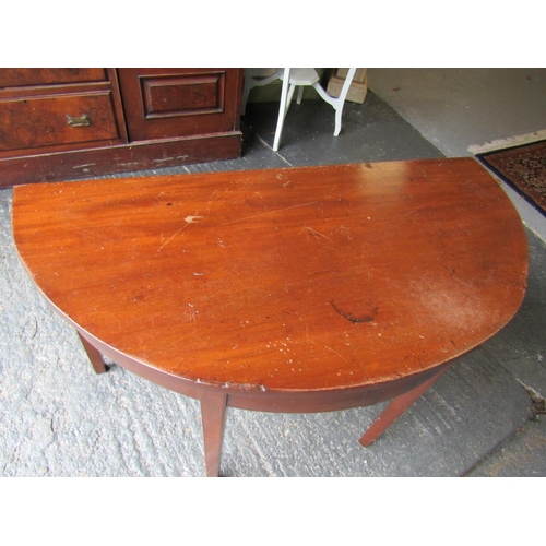 975 - George III Mahogany D-End Side Table 48 Inches Wide x 29 Inches High Approximately