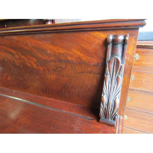 976 - William IV Figured Mahogany Twin Pedestal Sideboard Restrained Form Approximately 6ft 6 Inches Wide