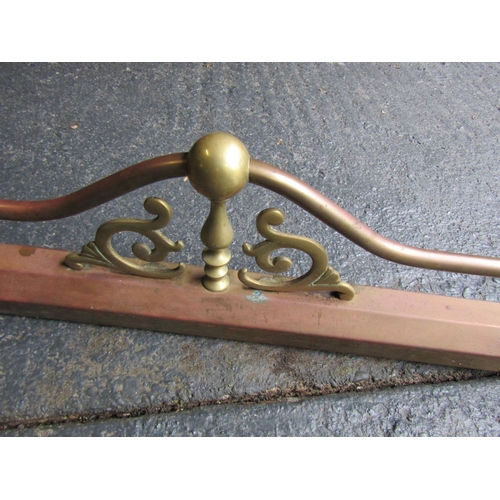 977 - Victorian Brass Bound Extendable Fire Fender Rail Form Extending From Approximately 4ft to 5ft 6 Inc... 