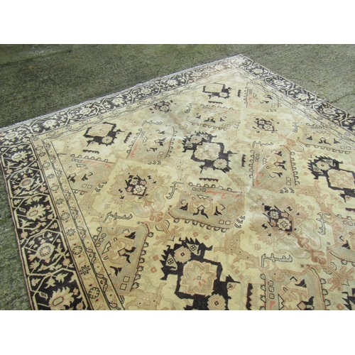 986 - Persian Pure Wool rug Pale and Dark Navy Ground 375cm Long x 270cm Wide