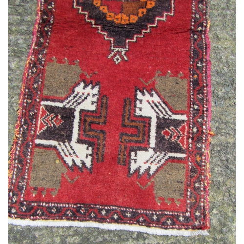 987 - Persian Pure Wool Rug 4ft 3 Inches Long x 1ft 8 Inches Wide