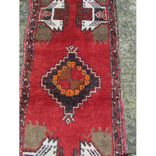 987 - Persian Pure Wool Rug 4ft 3 Inches Long x 1ft 8 Inches Wide