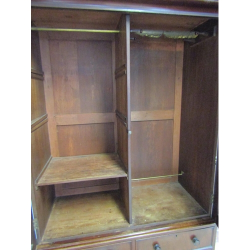 992 - William IV Figured Mahogany Linen Press with Two Short and Three Long Drawers Above Bracket Supports... 