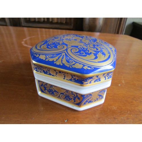 815 - Patek Philippe Fine Porcelain Box Depicting Watch Gilded Decoration Approximately 4 Inches Square Go... 