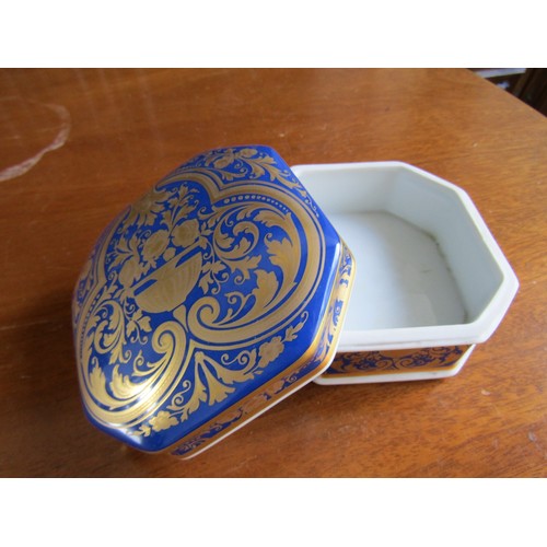 815 - Patek Philippe Fine Porcelain Box Depicting Watch Gilded Decoration Approximately 4 Inches Square Go... 