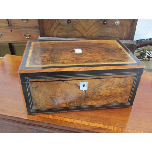 2059 - Regency Figured Walnut and Kingswood Writing Box with Fitted Interior Approximately 18 Inches Wide