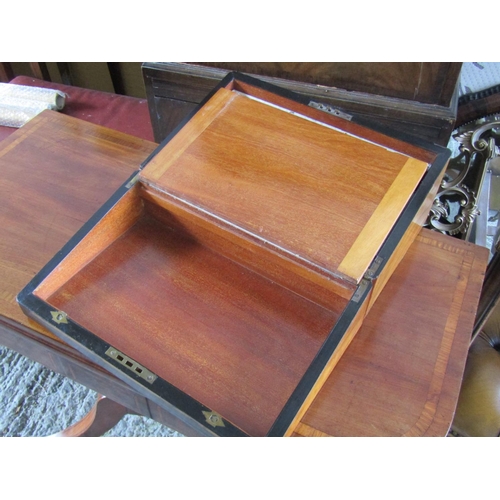 2059 - Regency Figured Walnut and Kingswood Writing Box with Fitted Interior Approximately 18 Inches Wide