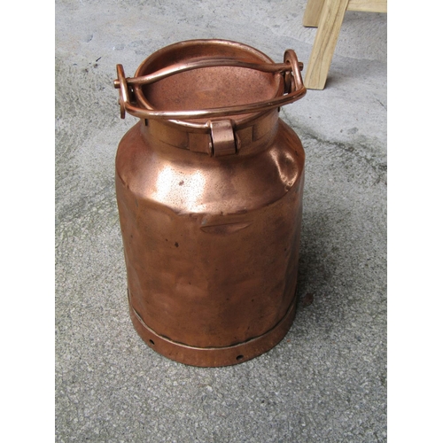 2063 - Old Copper Milk Churn with Unusual Locking Handle