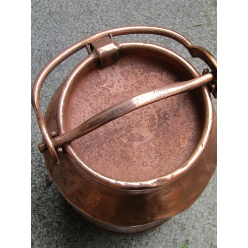 2063 - Old Copper Milk Churn with Unusual Locking Handle