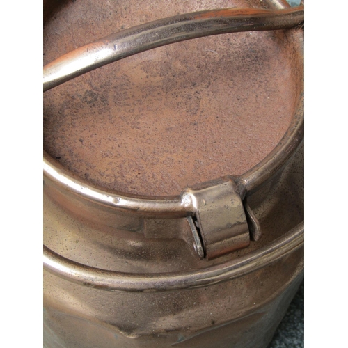 2063 - Old Copper Milk Churn with Unusual Locking Handle