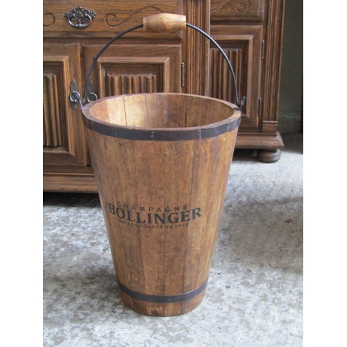 2079 - Bollinger Champagne Wooden Bucket with Swing Carry Handle