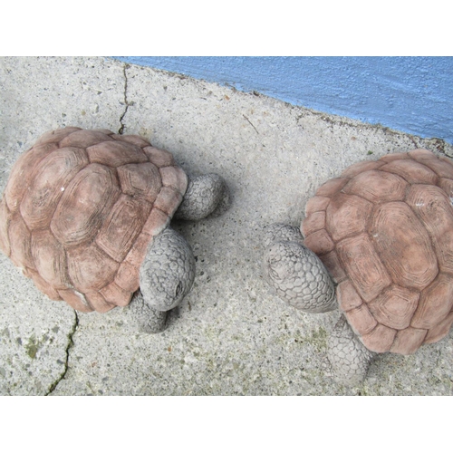 2083 - Pair of Composite Stone Tortoise Figures