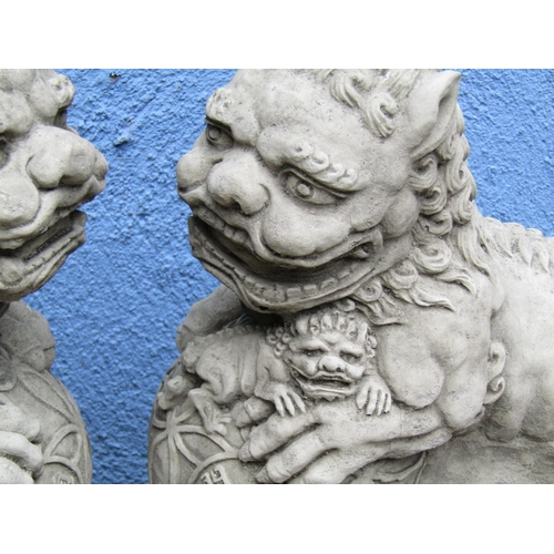 2085 - Composite Stone Pair of Lions