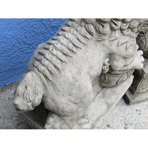 2085 - Composite Stone Pair of Lions