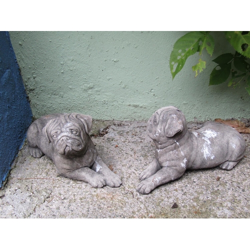 2087 - Composite Stone Pair of Recumbent Hounds