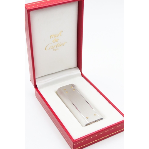 129 - Cartier 'Must de Cartier Paris' Swiss Made Cigarette Lighter with Original Presentation Case Present