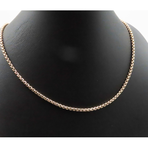 140 - 9 Carat Yellow Gold Box Link Chain 50cm Long