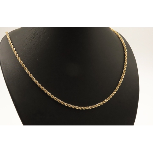 148 - 9 Carat Yellow Gold Rope Chain 50cm Long