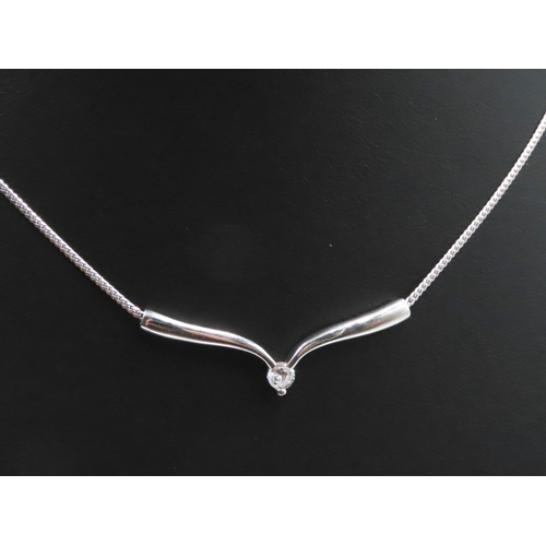 150 - Gemset Ladies Necklace Mounted in 9 Carat White Gold 44cm Long