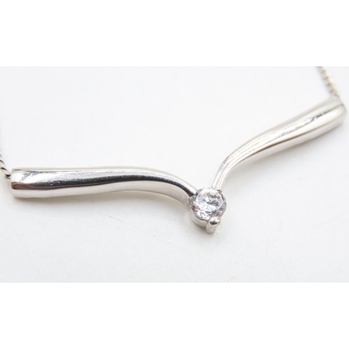 150 - Gemset Ladies Necklace Mounted in 9 Carat White Gold 44cm Long