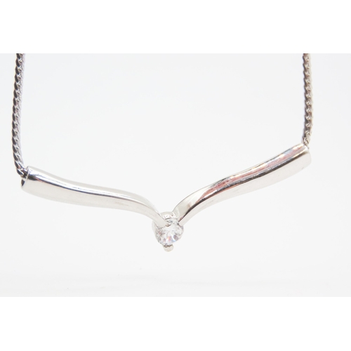 150 - Gemset Ladies Necklace Mounted in 9 Carat White Gold 44cm Long