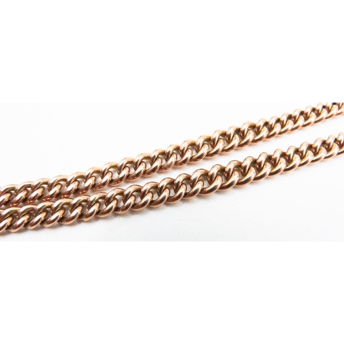 172 - 9 Carat Rose Gold T-Bar Curb Link Pocket Watch Chain or Necklace of Good Weight 44cm Long