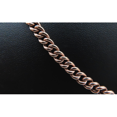 173 - 9 Carat Rose Gold T-Bar Curb Link Pocket Watch Chain or Necklace 44cm Long