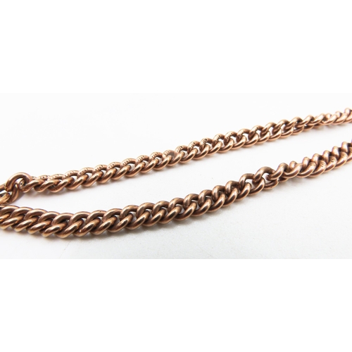 173 - 9 Carat Rose Gold T-Bar Curb Link Pocket Watch Chain or Necklace 44cm Long