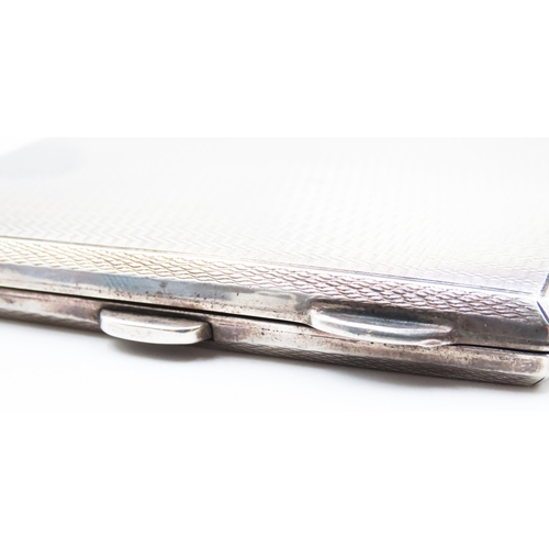 176 - Silver Cigarette Case Hinged Cover Gilded Interior Hallmarked Approximately 12.5 cm Wide