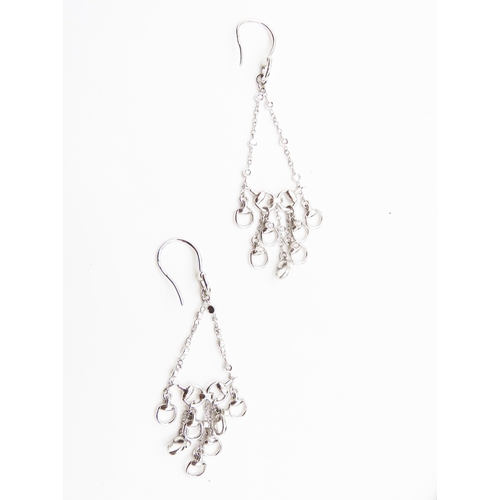 177 - Pair of Gucci Diamond Set Horsebit Chandelier Earrings Set in 18 Carat White Gold As New Original Gu... 