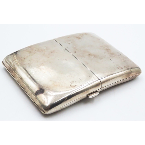 197 - Silver Double Sided Cigarette Case 10cm by 8cm